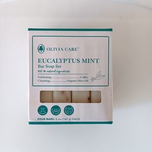 New Olivia Care Eucalyptus Mint Soap Box Set Of 4 Vegan Coffee Clean Beauty